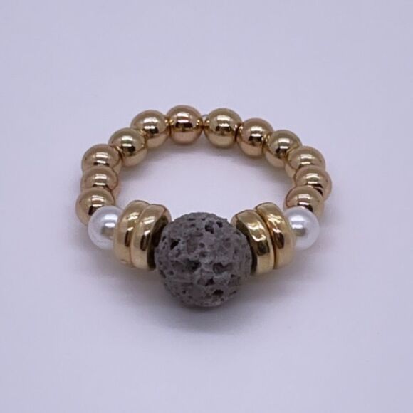 NWT Wool + Pepper Co. Lava Rock Stackable Ring - Picture 2 of 6